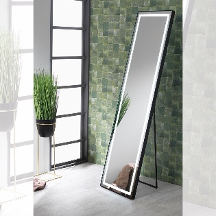 Porto Battery Operated Mirror with Black Frame & LED Light
Surround (Floorstanding or Wall-Hung) - 1500 x 400mm
